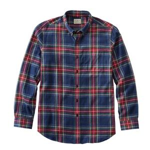 L.L. Bean Men's Scotch Plaid Flannel Shirt, Slightly Fitted Size Large